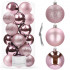 Set globuri de Craciun, 20 bucati, 3 modele, 4cm, roz [9]