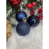 Set globuri de Craciun, 20 bucati, 3 modele, 4cm, albastru inchis [16]