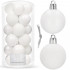Set globuri de Craciun, 20 bucati, 3 modele, 4cm, alb [6]