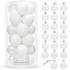 Set globuri de Craciun, 20 bucati, 3 modele, 4cm, alb [7]