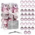 Set globuri de Craciun, 30 bucati, 3 modele, 3cm, roz [8]