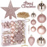 Set globuri si decoratiuni de Craciun, 51 piese, diverse dimensiuni, roz [2]