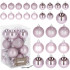 Set globuri de Craciun, 25 bucati, 3 modele, 2,5cm si 4cm, roz [4]