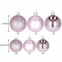 Set globuri de Craciun, 25 bucati, 3 modele, 2,5cm si 4cm, roz [9]