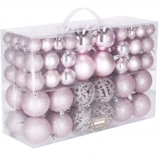 Set globuri de Craciun, 100 bucati, 3-6cm, roz Set globuri de Craciun, 100 bucati, 3-6cm, roz