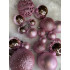 Set globuri de Craciun, 100 bucati, 3-6cm, roz [24]