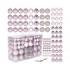 Set globuri de Craciun, 100 bucati, 3-6cm, roz [8]