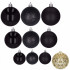 Set globuri de Craciun, 100 bucati, 3-6cm, negru auriu [7]