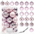 Set globuri de Craciun, 20 bucati, 5 modele, 6cm, roz [11]