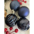 Set globuri de Craciun, 20 bucati, 5 modele, 6cm, albastru inchis [18]