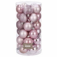 Set globuri de Craciun, 30 bucati, 5cm, roz