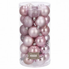 Set globuri de Craciun, 30 bucati, 5cm, roz Set globuri de Craciun, 30 bucati, 5cm, roz