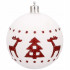 Set globuri de Craciun cu modele de sarbatori, 30 bucati, 5cm, alb rosu [9]