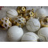 Set globuri de Craciun cu modele de sarbatori, 30 bucati, 5cm, alb auriu [17]