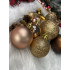 Set globuri si decoratiuni de Craciun, 101 piese, diverse dimensiuni, roz auriu [24]