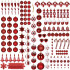 Set globuri si decoratiuni de Craciun, 153 piese, diverse dimensiuni, rosu [7]