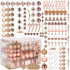 Set globuri si decoratiuni de Craciun, 152 piese, diverse dimensiuni, roz auriu [14]