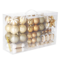 Set globuri si decoratiuni de Craciun, 77 piese, diverse dimensiuni, auriu Set globuri si decoratiuni de Craciun, 77 piese, diverse dimensiuni, auriu
