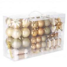 Set globuri si decoratiuni de Craciun, 77 piese, diverse dimensiuni, auriu Set globuri si decoratiuni de Craciun, 77 piese, diverse dimensiuni, auriu
