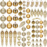 Set globuri si decoratiuni de Craciun, 72 piese, diverse dimensiuni, auriu [3]
