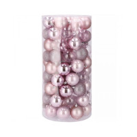 Set globuri de Craciun, 100 bucati, 6cm, roz Set globuri de Craciun, 100 bucati, 6cm, roz