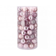 Set globuri de Craciun, 100 bucati, 6cm, roz Set globuri de Craciun, 100 bucati, 6cm, roz