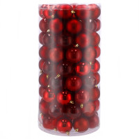 Set globuri de Craciun, 100 bucati, 6cm, rosu Set globuri de Craciun, 100 bucati, 6cm, rosu