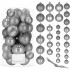 Set globuri de Craciun, 30 bucati, 3 modele, 4/5/6cm, gri argintiu [9]