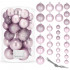 Set globuri de Craciun, 30 bucati, 3 modele, 4/5/6cm, roz [9]