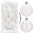 Set globuri de Craciun, 30 bucati, 3 modele, 4/5/6cm, alb [9]