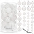 Set globuri de Craciun, 30 bucati, 3 modele, 4/5/6cm, alb [10]