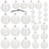 Set globuri de Craciun, 30 bucati, 3 modele, 4/5/6cm, alb [11]