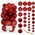 Set globuri de Craciun, 30 bucati, 3 modele, 4/5/6cm, rosu [9]