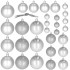 Set globuri de Craciun, 30 bucati, 3 modele, 4/5/6cm, argintiu [2]