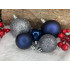 Set globuri de Craciun, 30 bucati, 3 modele, 4/5/6cm, albastru inchis [14]