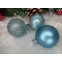 Set globuri de Craciun, 30 bucati, 3 modele, 4/5/6cm, albastru deschis [22]