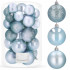Set globuri de Craciun, 30 bucati, 3 modele, 4/5/6cm, albastru deschis [8]