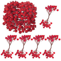 Set decorativ ramuri cu merisoare rosii artificiale inghetate, 15 cm, 200 boabe, rosu Set decorativ ramuri cu merisoare rosii artificiale inghetate, 15 cm, 200 boabe, rosu
