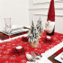 Fata de masa pentru decor, cu motive de Craciun, din stofa, 34x187cm, rosu [10]