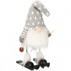 Figurina Craciun, Spiridus pe schiuri, inaltime 33cm