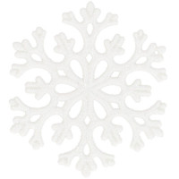 Decoratiune brad fulg de zapada, set 8 bucati, 8cm, alb