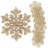 Decoratiune brad fulg de zapada, set 8 bucati, 8cm, auriu [2]