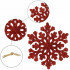 Decoratiune brad fulg de zapada, set 8 bucati, 8cm, rosu [3]