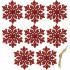 Decoratiune brad fulg de zapada, set 8 bucati, 8cm, rosu [5]