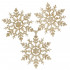 Decoratiune brad fulg de zapada, set 3 bucati, 12cm, auriu [10]