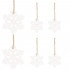 Decoratiune brad fulg de zapada din lemn, set 6 bucati, 4cm, alb [3]