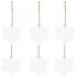 Decoratiune brad fulg de zapada din lemn, set 6 bucati, 4cm, alb [5]