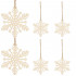Decoratiune brad fulg de zapada din lemn, set 6 bucati, maro [7]