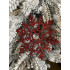 Decoratiune brad fulg de zapada cu cristal, set 2 bucati, 12cm, rosu [14]