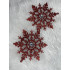Decoratiune brad fulg de zapada cu cristal, set 2 bucati, 12cm, rosu [8]